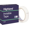 3M Invisible Tape, 3" Core, 3/4"x2592", 12/PK, Clear PK MMM6200342592PK